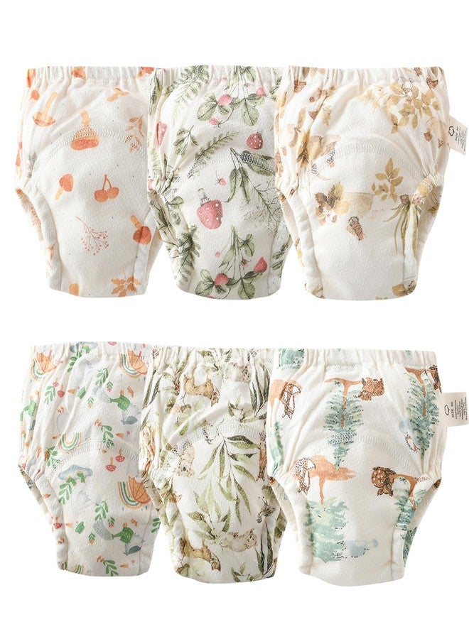 Orinery Unisex Training Underwear Cotton Toddler Boys Underpants Potty Training Panties Waterproof Girls Pee Panties 6-Pack (TQ035-A, 3-4T) - Image 1