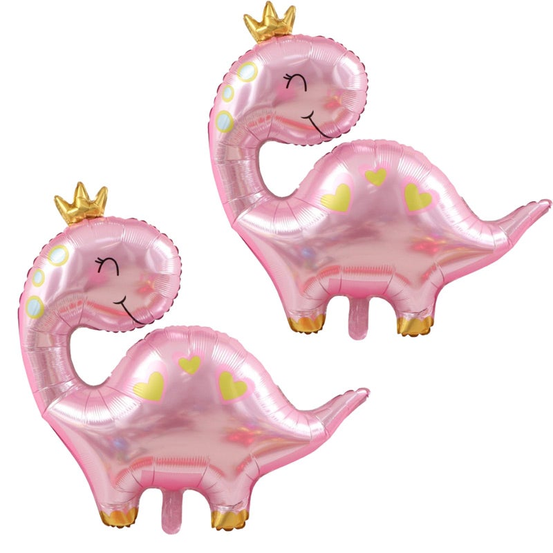 SAMOKA Large Pink Dinosaur Balloons2 PCS 38 Inch Dino BalloonsPink Dinosaur Birthday Decorations - Image 2