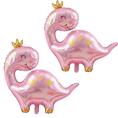 SAMOKA Large Pink Dinosaur Balloons2 PCS 38 Inch Dino BalloonsPink Dinosaur Birthday Decorations - Image 1