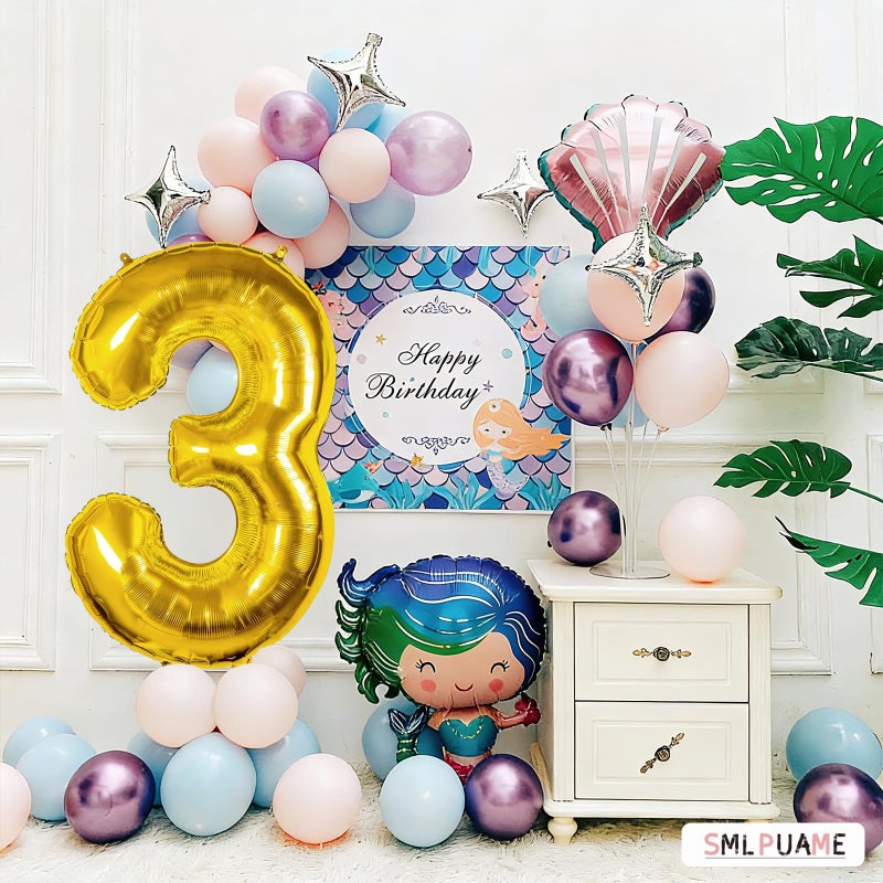 Smlpuame 40 inch Number Balloon 0-9 Gold Large Number 3 Balloons,Digital Balloons for Birthday Party Celebration Decorations Supplies, Helium Foil Number Balloons for Wedding Anniversary - Image 4