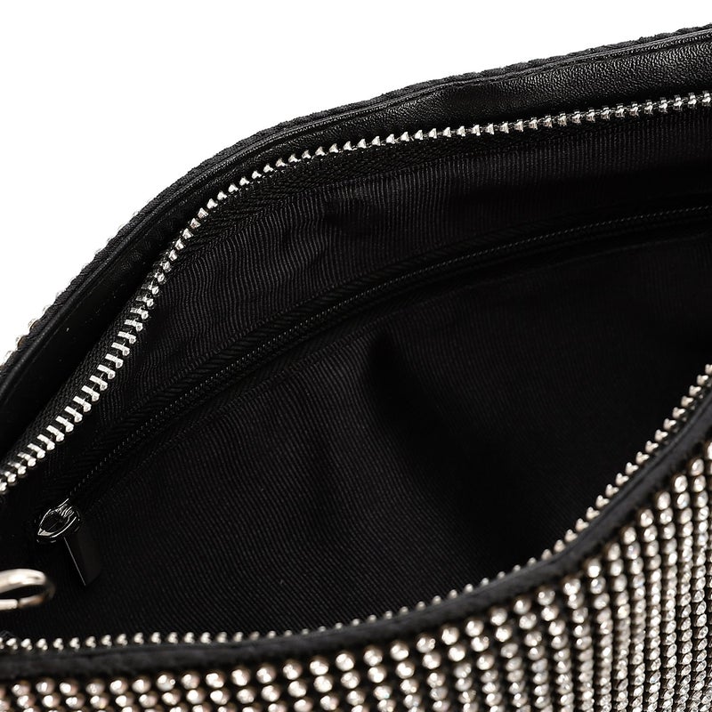 Mr.joe Crystal Studded Evening Envelope Clutch Dark Silver - Image 4