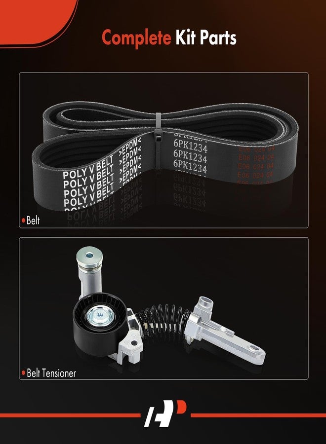 A-Premium Engine Serpentine Belt Drive Kit Compatible with Toyota & Scion Cars - Corolla 2014-2020, Corolla iM 2017-2018, C-HR CHR 2018-2020/2022, iM 2016-1.8L 2.0L - Image 2