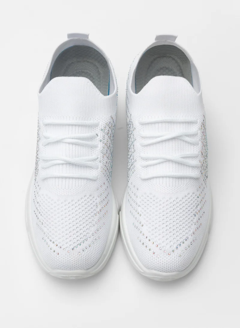 flâneur Women's Casual Sneakers Slip On with Adjustable Elastic Laces No Tie - Comfortable Non-Slip Gym Low Shoes for Walking, Tennis - Lightweight Breathable Training & Sports Shoes