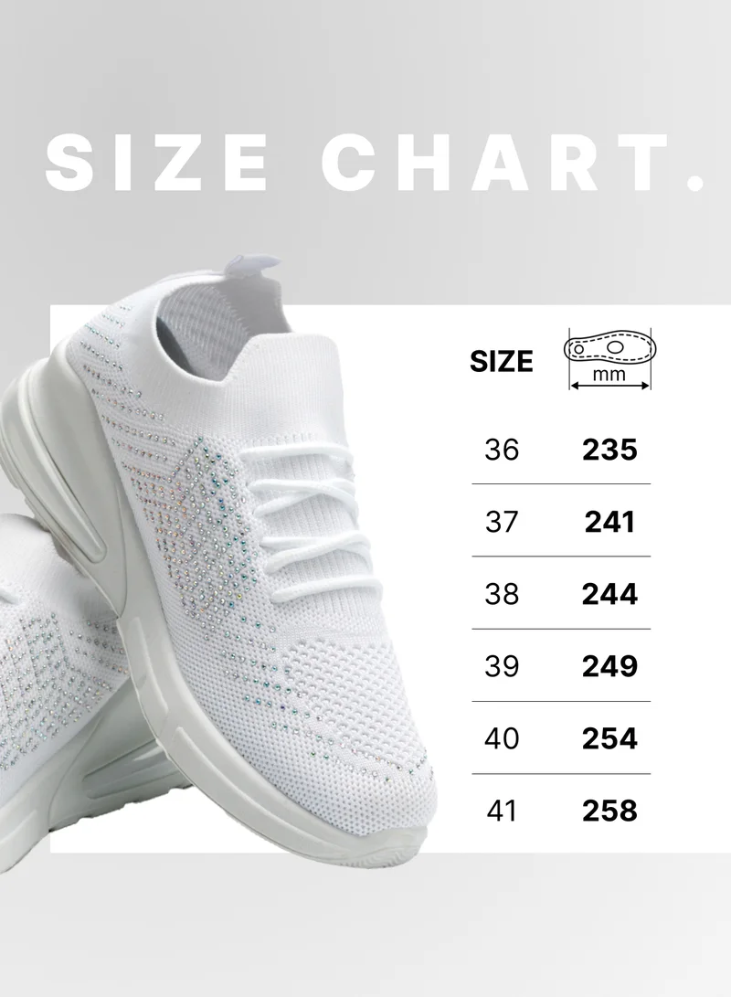 flâneur Women's Casual Sneakers Slip On with Adjustable Elastic Laces No Tie - Comfortable Non-Slip Gym Low Shoes for Walking, Tennis - Lightweight Breathable Training & Sports Shoes