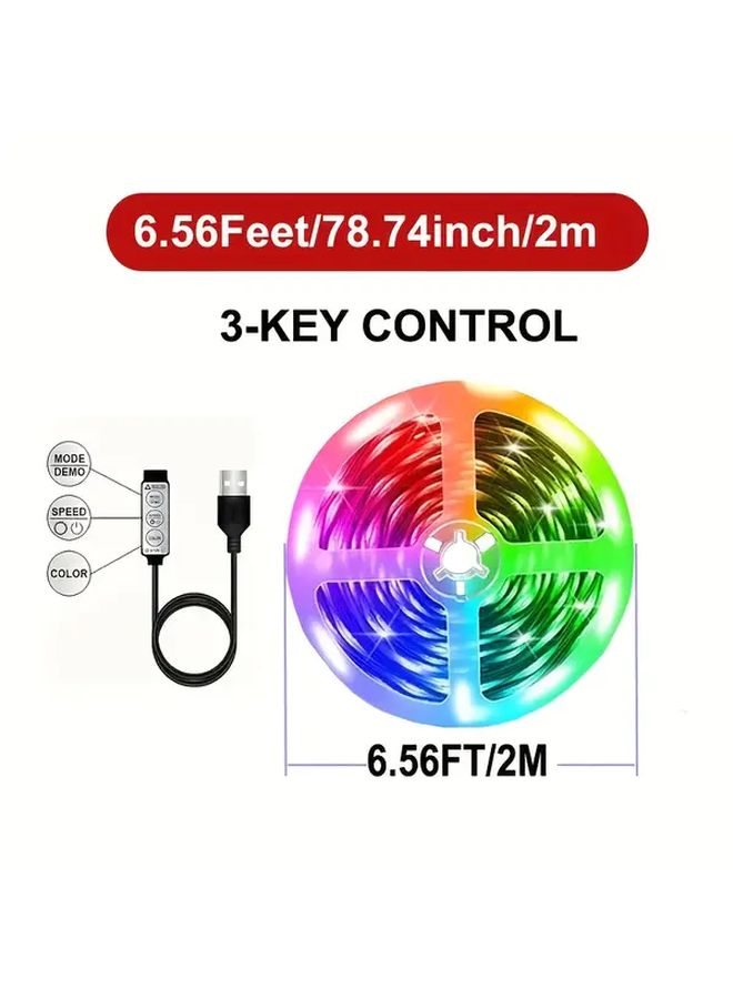 1181 Inch USB 5050 RGB LED Strip Light Dimmable Cuttable with Button Control - Image 5