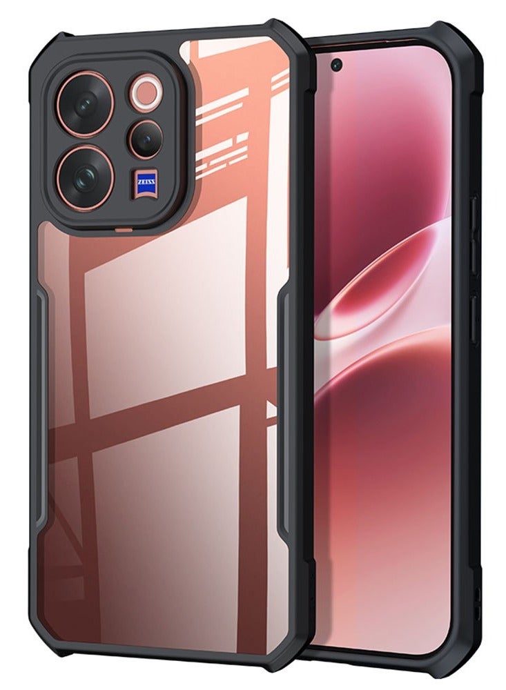 XUNDD Clear Case for Vivo V70 | Premium Rugged | Durable Shock-absorbing Frame | Black Border | Thermoplastic Polyurethane | Airbag Anti-drop Protection - Clear - Image 1