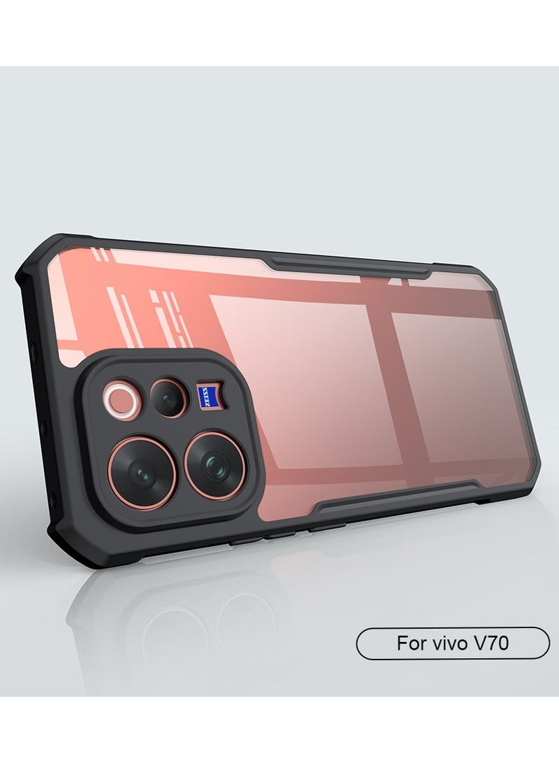 XUNDD Clear Case for Vivo V70 | Premium Rugged | Durable Shock-absorbing Frame | Black Border | Thermoplastic Polyurethane | Airbag Anti-drop Protection - Clear - Image 2
