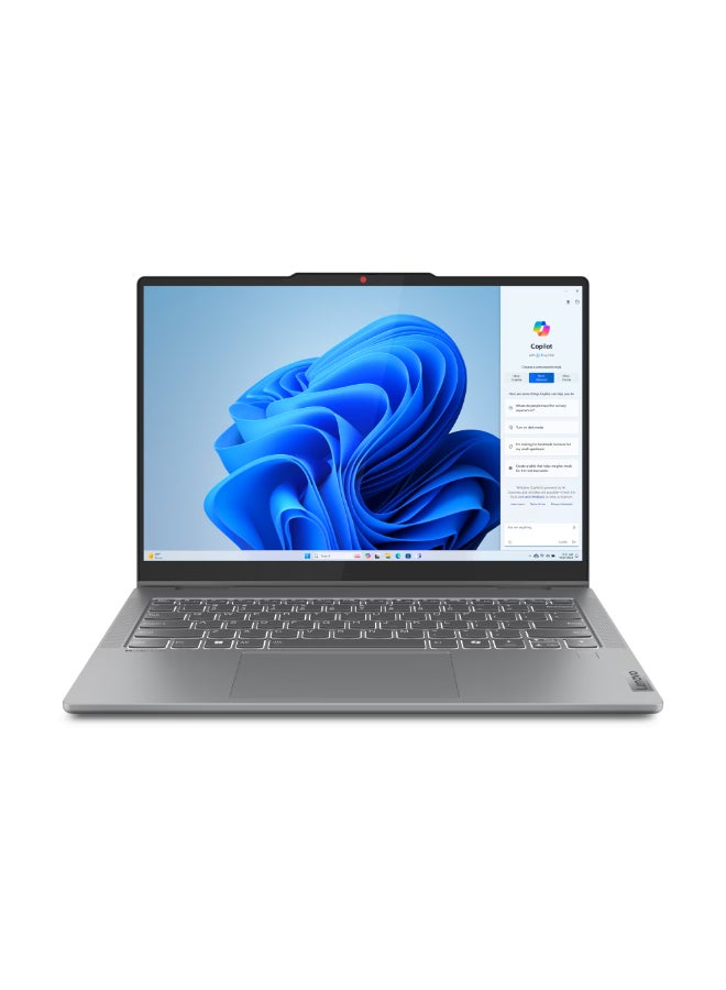 لينوفو لابتوب IdeaPad 5 ثنائي الاستخدام بشاشة IPS عالية الدقة بالكامل WUXGA (1920x1080) مقاس 14 بوصة، معالج Intel Core i5-13420H، ذاكرة وصول عشوائي 8 جيجابايت، قرص صلب SSD سعة 512 جيجابايت، معالج رسومات Intel UHD، نظام تشغيل DOS (بدون ويندوز)، يدعم اللغتين الإنجليزية والعربية، لون رمادي قمري الإنجليزية/العربية - Image 2