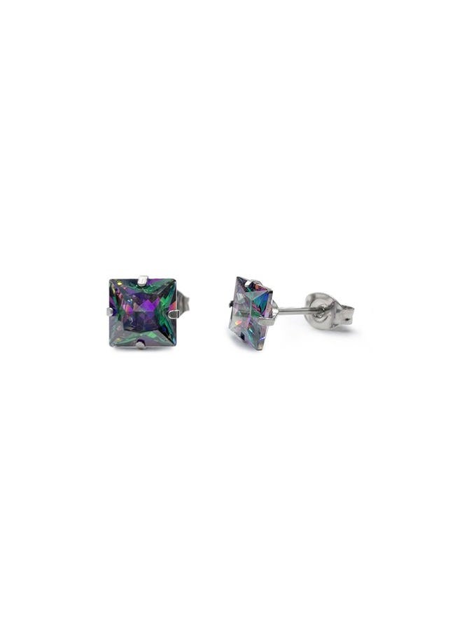 limerencia Hypoallergenic G23 Titanium Earrings, F136 Implant Grade Pure Titanium Medical, Suitable for Sensitive Ears with Birthstone Crystals CZ Simulated Diamonds (Rainbow Quartz) - Image 1