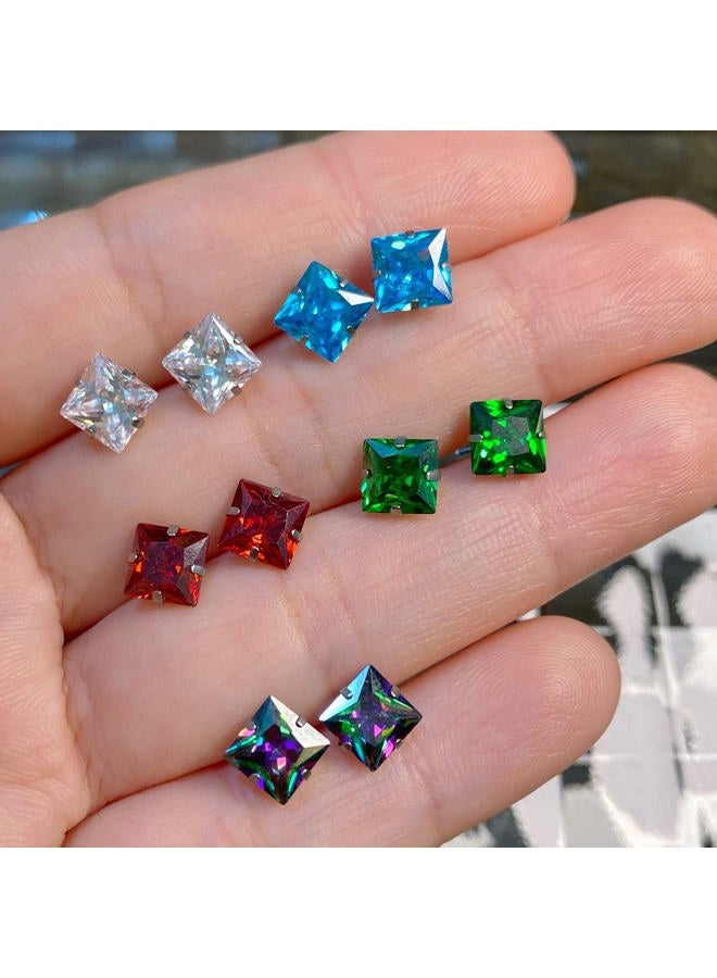 limerencia Hypoallergenic G23 Titanium Earrings, F136 Implant Grade Pure Titanium Medical, Suitable for Sensitive Ears with Birthstone Crystals CZ Simulated Diamonds (Rainbow Quartz) - Image 4