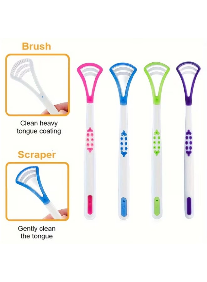 aeen 4PCS Tongue Scrapers for Adults – Blue, Green, Pink & Purple Tongue Cleaning Brushes, Soft Deep Cleaning Tongue Cleaner for Oral Hygiene - Image 5
