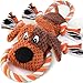 Drmstow Plush Dog Toys with Rope Squeaker Crinkle Paper Interactive Squeaky Chew Toy for Large Dogs Puppies Tough Pet Toy for Tug of War Fetch Dental Exercise - Image 3