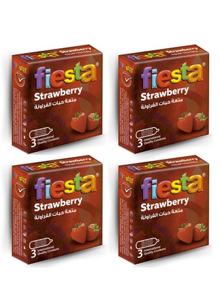 Fiesta Strawberry Condoms Dotted & Flavored 4 Packs Of 3 Condoms - pzsku/Z28AB86ADEB146CFA4FC8Z/45/1741367721/2536c708-dd03-4ace-a480-5c30dbf65548