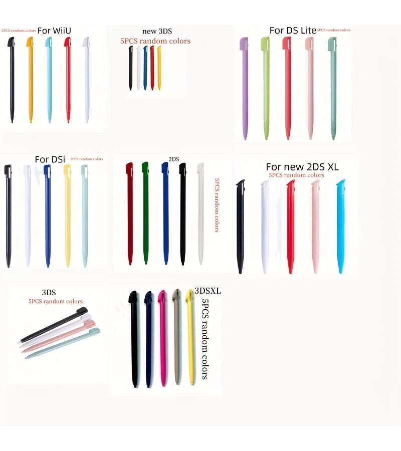 5 Pcs Random Color Stylus Pen Set For 2DS DSi 3DS XL DS Lite Wii U Gaming Consoles - Image 1