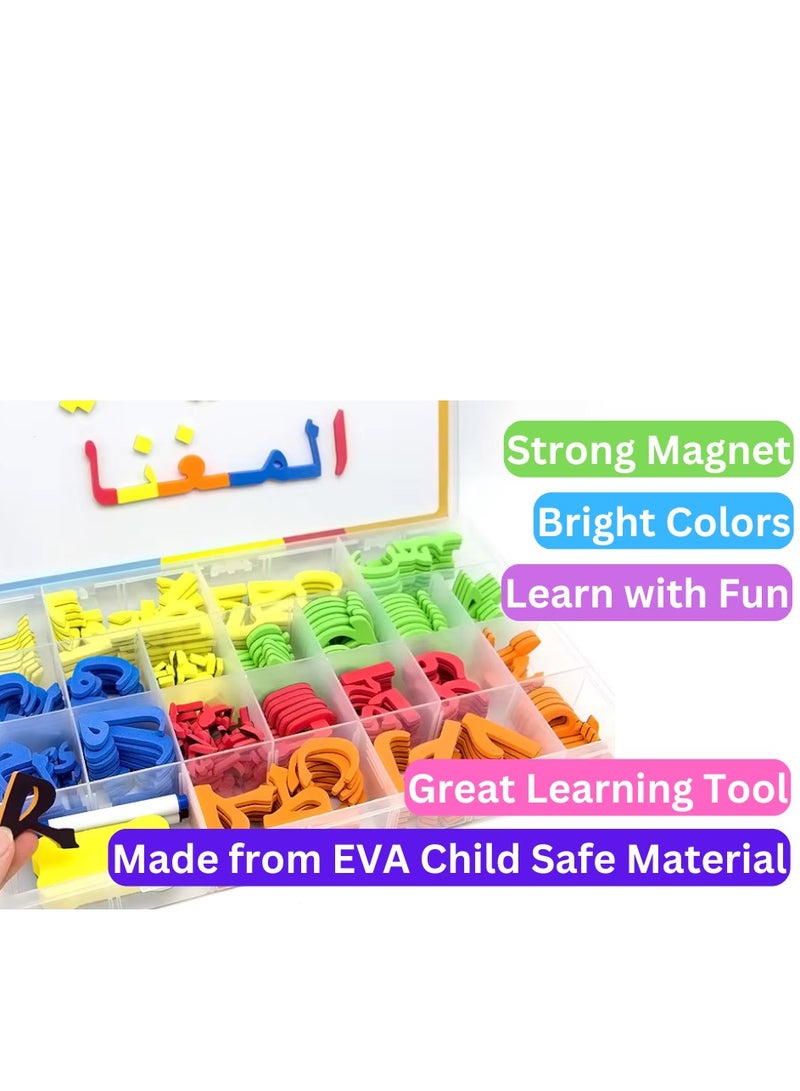 377-Piece Magnetic Arabic Alphabet Word Kits, Early Education Development Toys with Double-Side Magnet White Board, Foam Alphabet Letters Learning for Preschool Kids  - Image 4