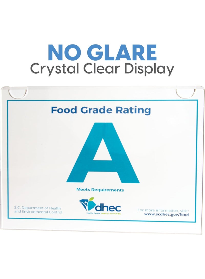 Slasa SLASA 12 Pack Acrylic Wall Sign Holder 8.5 x 11 Inch – Landscape Clear Hanging Display Frame – Premium Wall Mount Paper Holder with Mounting Essentials for Office, Store, Home, Restaurant  - Image 4