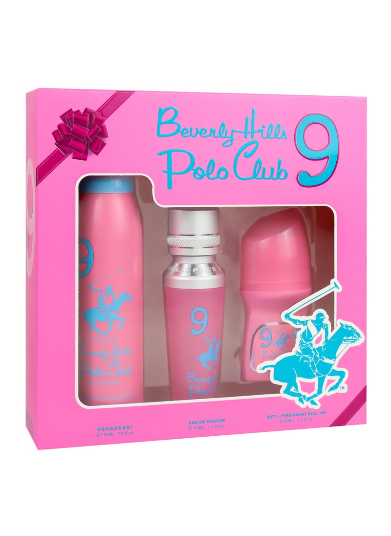 Beverly Hills - Polo Club No.9 Gift Set For Women - Deodorant 175ML + Eau De Parfum 50ML + Antiperspirant Roll On 50ML - Image 1