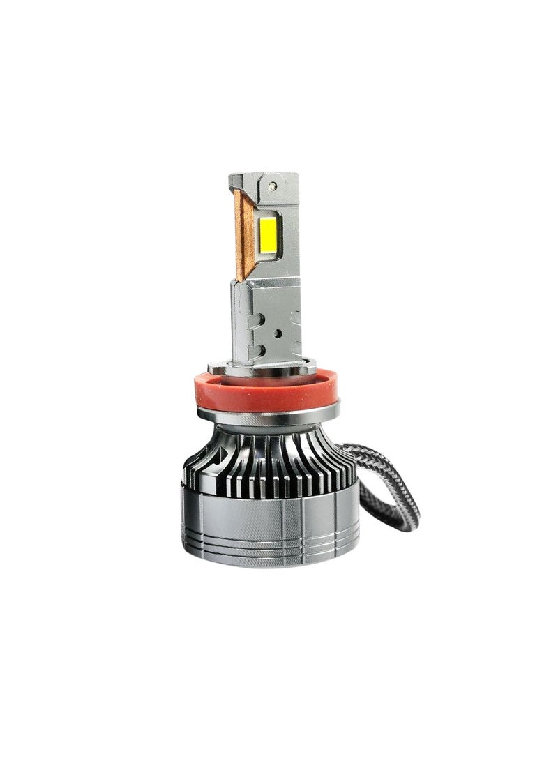 100مايلز مصباح LED للسيارة H11 75W 12000LM 6500K مصباح أمامي LED للسيارة مع نظام مروحة التبريد - 100 ميل - Image 3