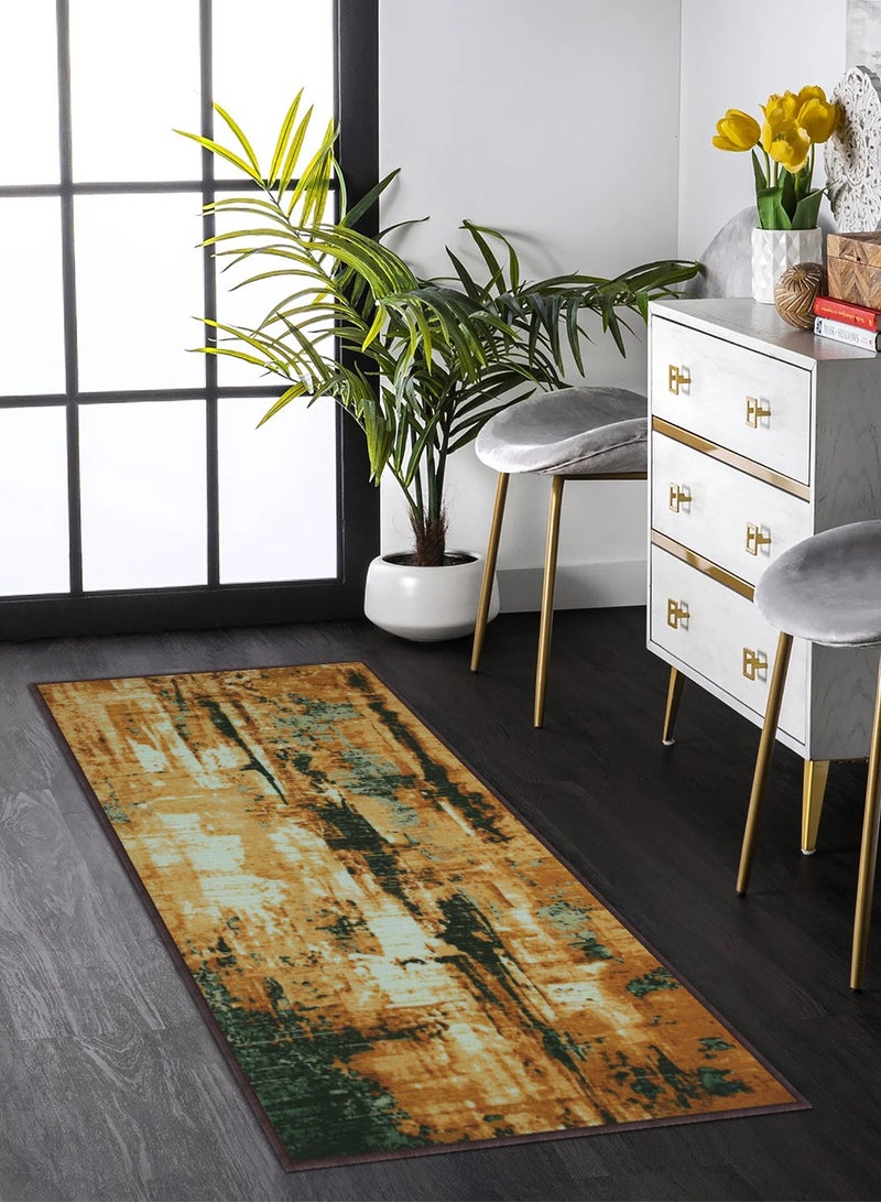Story@Home Carpet for Hall | Mat for Living Room 5 x 2 feet, Polyester, Beige & Brown Grunge Design Rug | Dari for Floor Big Size, Home Decoration Items for Bedroom | Perfect for Room Decor - Image 1