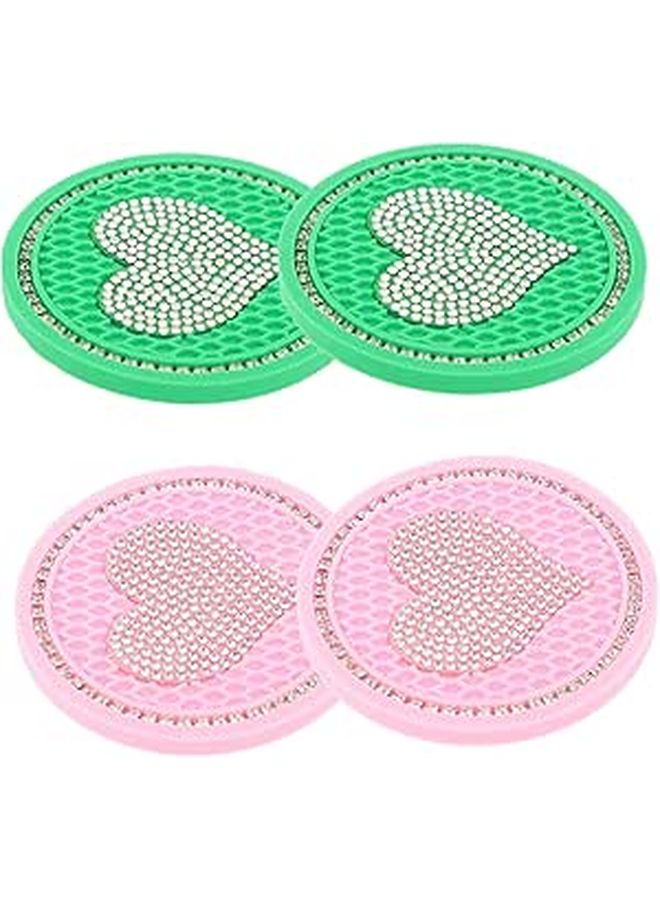 Rhinestone Non Slip Car Coaster Set Of 2 Cup Holder Inserts For Women Auto Accessories - Image 1