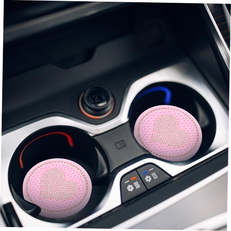 Rhinestone Non Slip Car Coaster Set Of 2 Cup Holder Inserts For Women Auto Accessories - Image 5