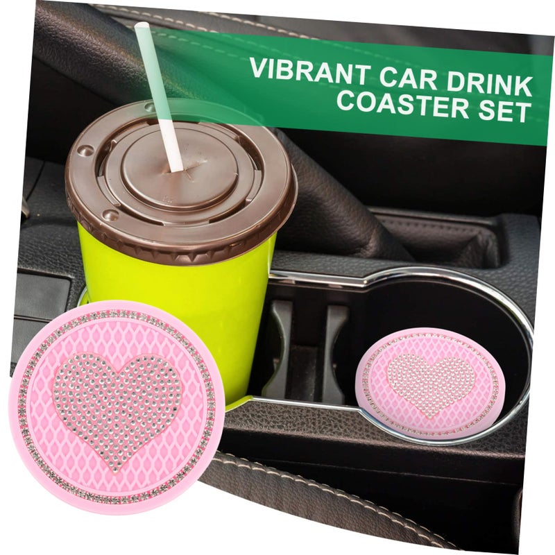 Rhinestone Non Slip Car Coaster Set Of 2 Cup Holder Inserts For Women Auto Accessories - Image 3
