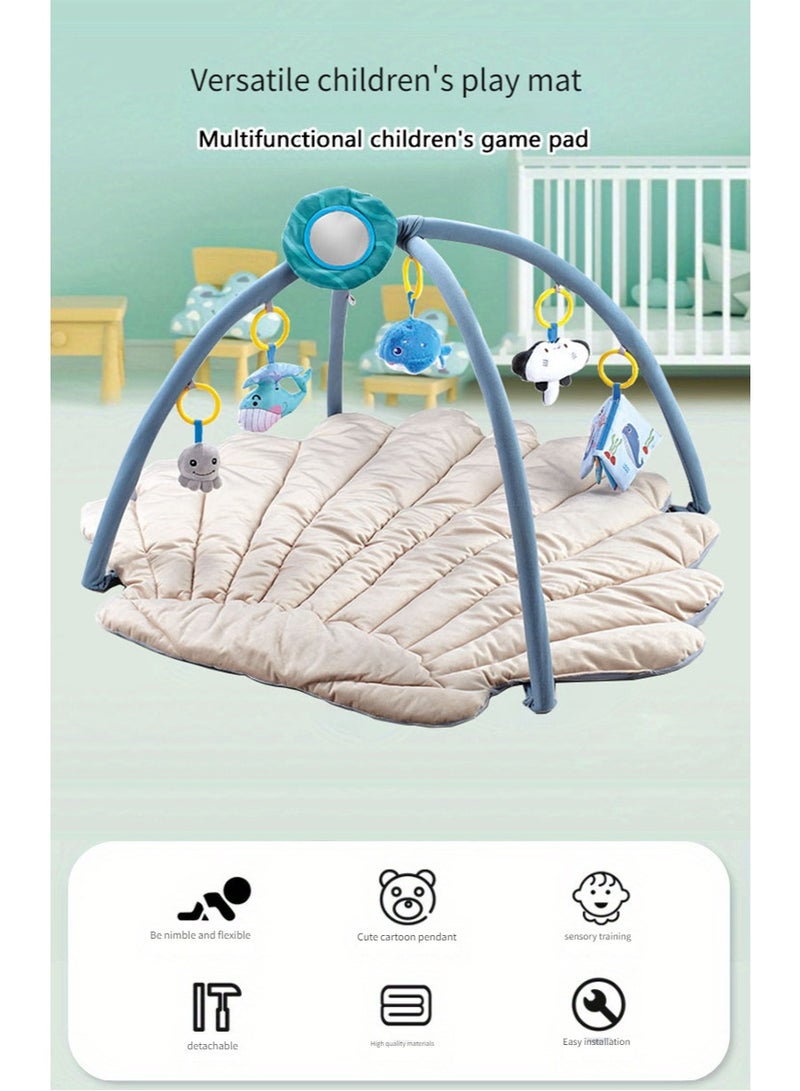 ASIV Baby Play Gym Mat - 40.55 x 37.8 Inches, Soft Material, Includes 6 Detachable Toys, Suitable for Sensory and Motor Skill Development, Ocean-Themed Activity Mat - Image 2