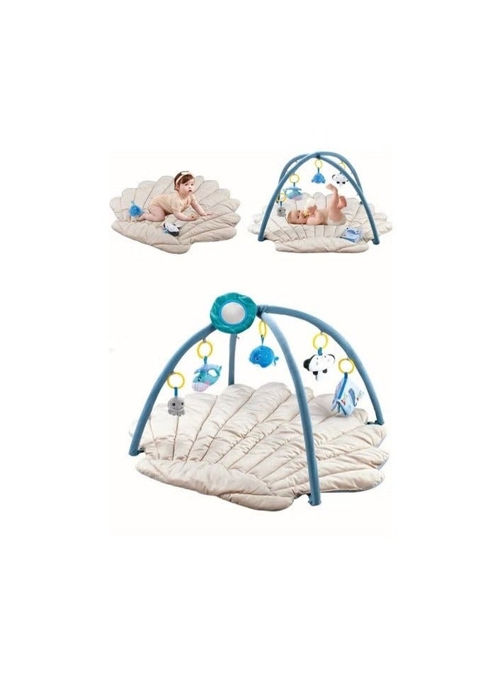 ASIV Baby Play Gym Mat - 40.55 x 37.8 Inches, Soft Material, Includes 6 Detachable Toys, Suitable for Sensory and Motor Skill Development, Ocean-Themed Activity Mat - Image 4