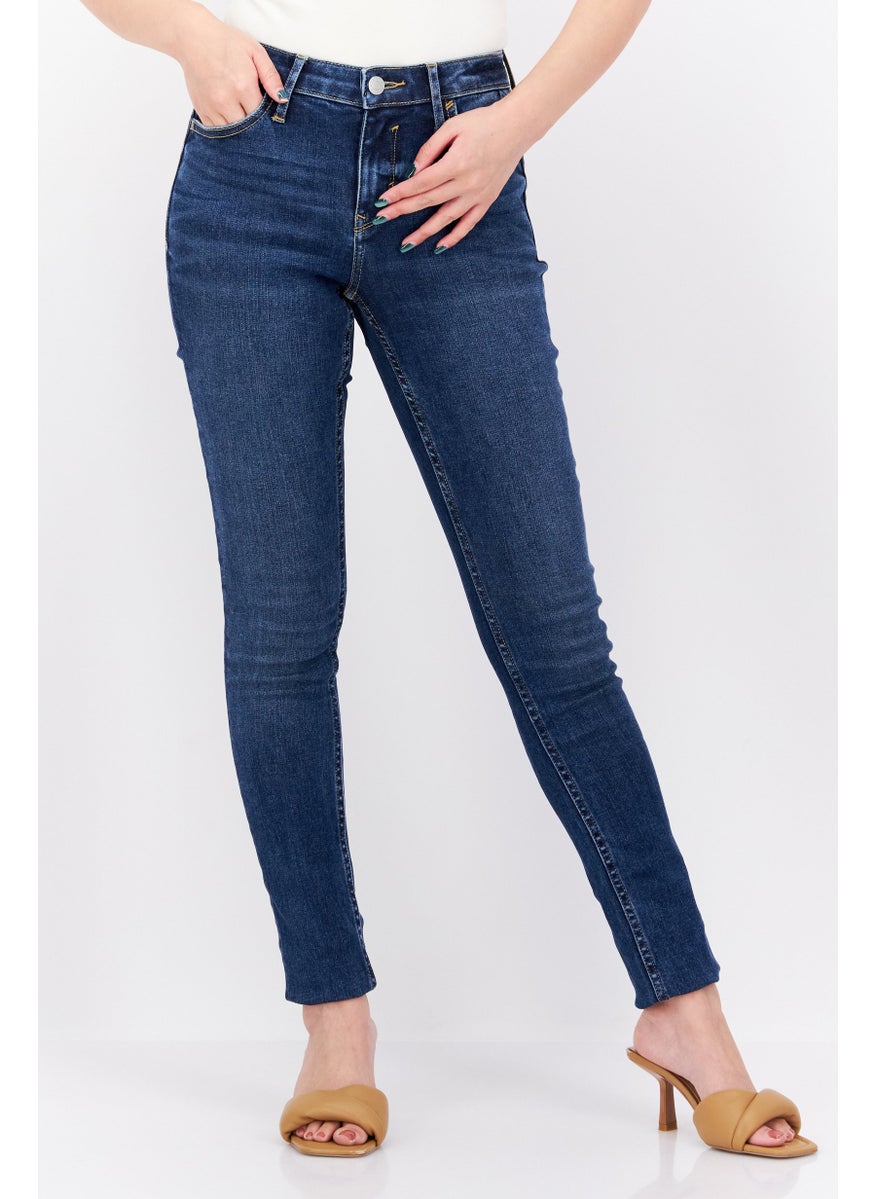 ESPRIT - Women Skinny Fit Washed Stretchable Jeans, Navy - Image 1