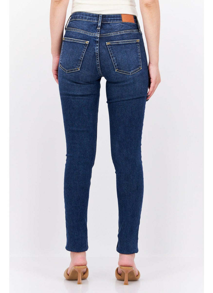 ESPRIT - Women Skinny Fit Washed Stretchable Jeans, Navy - Image 1