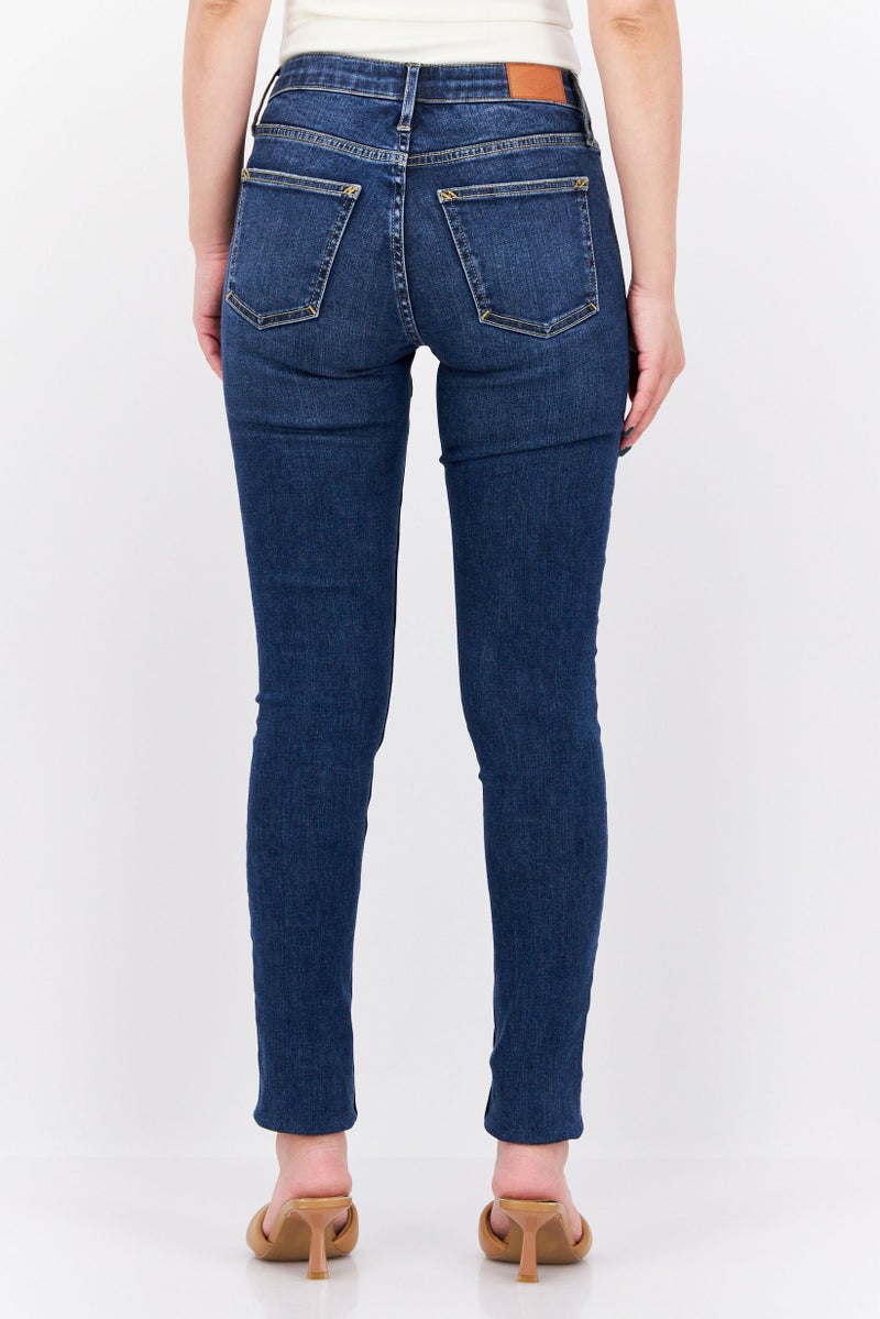 ESPRIT Women Skinny Fit Washed Stretchable Jeans, Navy - Image 2