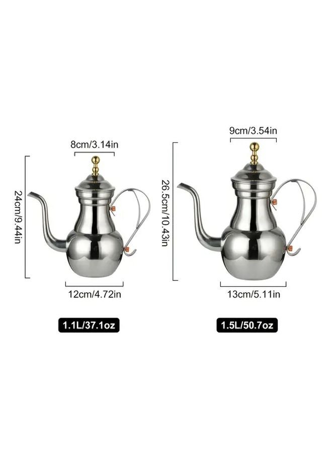 Golden Color Stainless Steel Gooseneck Coffee Pot With Filter 50 72oz Arabian Style Kettle - Image 3
