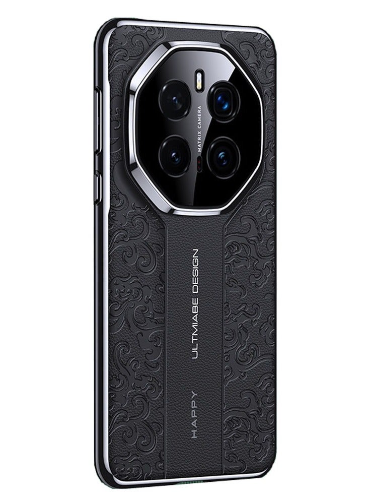 Case Compatible with Honor Magic 7 Pro Case, Luxury Auspicious Cloud Carving Process Embossed Leather Case Camera Lens Protection Shockproof Protective Cover - Image 1