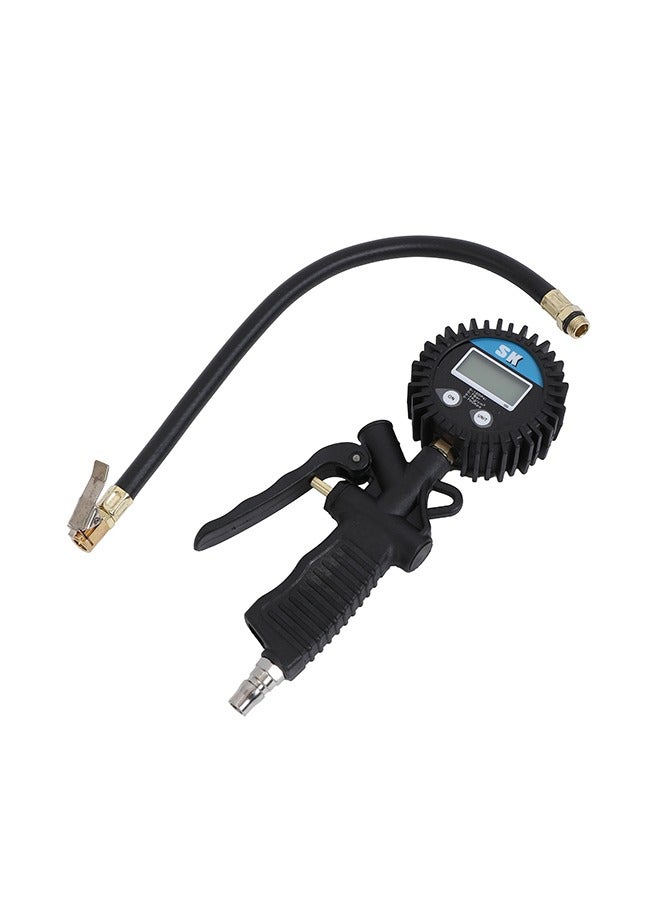 LAWAZIM Digital Tire Inflator - 100 PSI Digital Pressure Gauge, Quick Connect Fitting, Clip-on Air Chuck, 4 Pressure Units - Inflates Tires for Cars, Bicycles, and Sports Equipment - Image 1