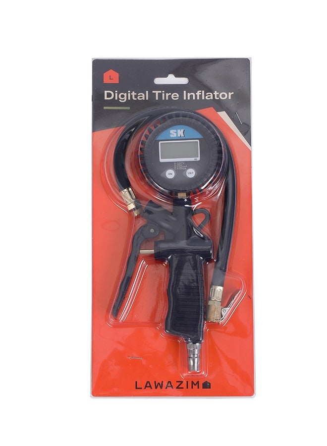 LAWAZIM Digital Tire Inflator - 100 PSI Digital Pressure Gauge, Quick Connect Fitting, Clip-on Air Chuck, 4 Pressure Units - Inflates Tires for Cars, Bicycles, and Sports Equipment - Image 4