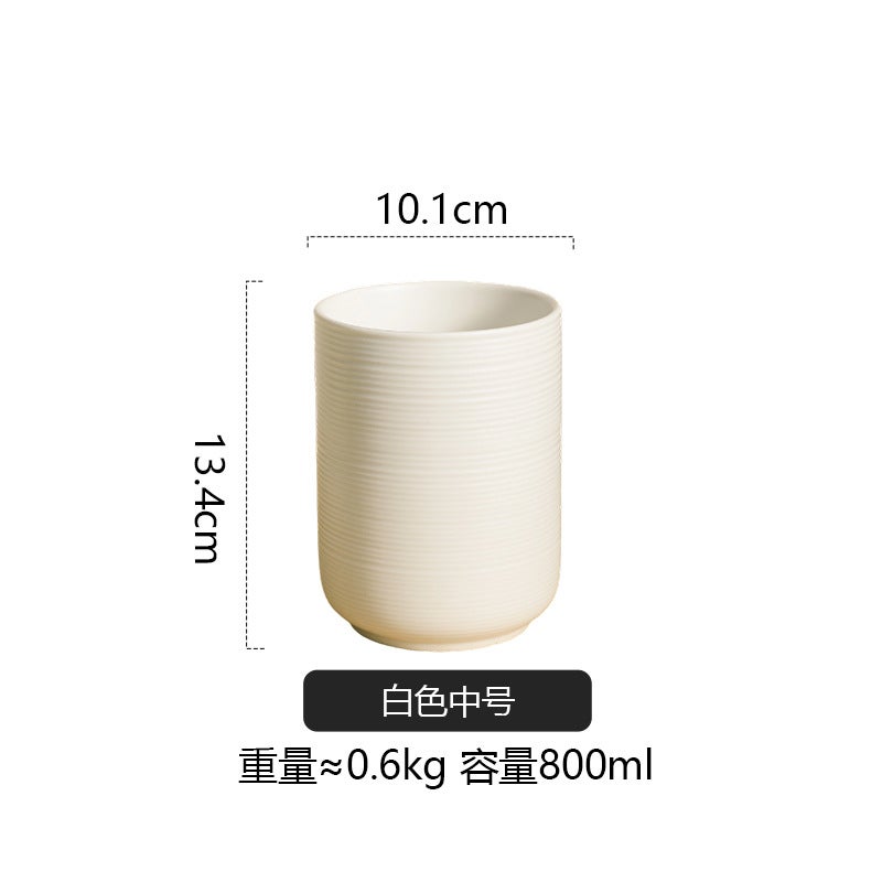 Simple Brushed Ceramic Storage Tube Chopstick Storage Household Kitchenware Storage Bucket Storage Jar Spatula Soup Spoon Storage Tube - Image 1