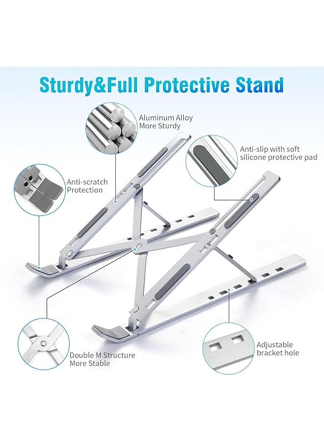 إيروريكس حامل كمبيوتر محمول للمكتب قابل للطي محمول من مادة ABS + سيليكون مع تبريد قابل للتنفس لجهاز Mac Pro Air Lenovo Dell Hp Laptop Tablet - Image 2