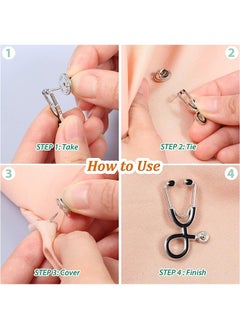 HS Stethoscope Brooch Pins, Doctor Nurse Stethoscope Enamel Lapel Pin, Which Suitable For Medical Students Clothing Bags Women Men Children As A Gift 10PCS  - Image 4