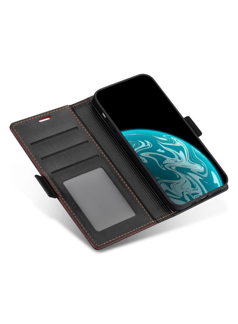 Suteni Flip Cover Hidden Card Slots Leather Phone Case for Samsung - Image 2