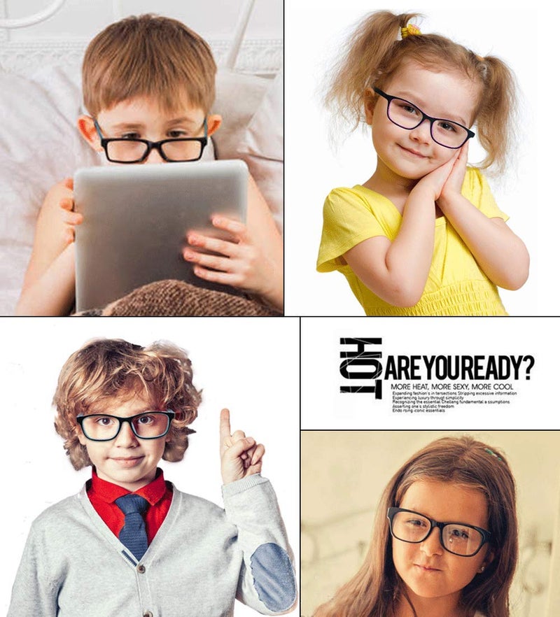 Outray Kids Anti Blue Light Glasses Classic Rectangle Eyewear Anti Harmful Blue Light/UV400 | Anti Glare (Set Blue+Black, 47) - Image 5