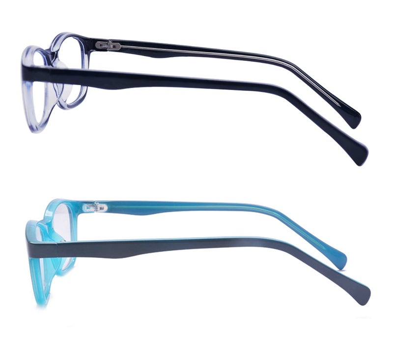 Outray Kids Anti Blue Light Glasses Classic Rectangle Eyewear Anti Harmful Blue Light/UV400 | Anti Glare (Set Blue+Black, 47) - Image 4