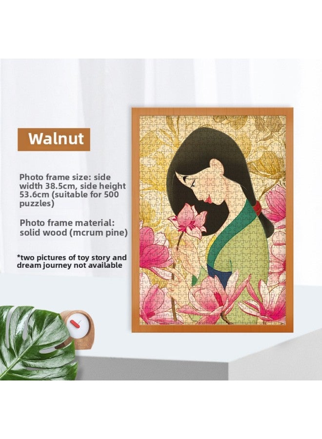 إطار صورة من الخشب الصلب مثبت على الحائط إطار صورة إبداعي معلق 500 قطعة 1000 قطعة لغز إطار صورة خاص إطار صورة خشبي رائع-اللون: 500 إطار-جوز - Image 1