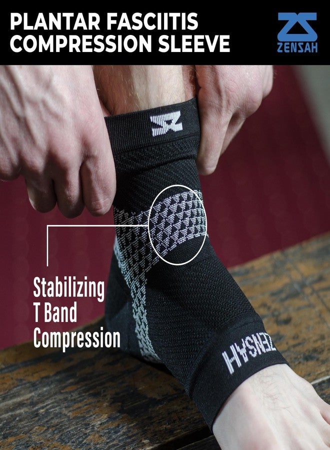 Zensah Plantar Fasciitis Compression Foot Sleeve Plantar Fasciitis Sock, Beige, Medium - Image 5