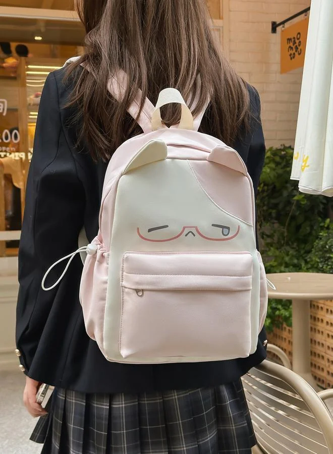Take Two Pink Cat Ear Nylon Casual Backpack