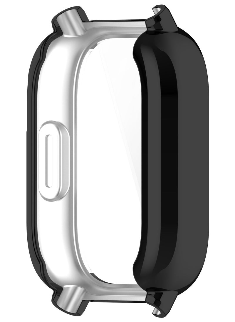 Generic - Xiaomi Redmi Watch 5 Active Smart Watch Replacement Protective Cover, All Inclusive Plating Protective Frame,TPU + Tempered Glass Protector Case for Redmi Watch 5 Active (Black) - Image 1