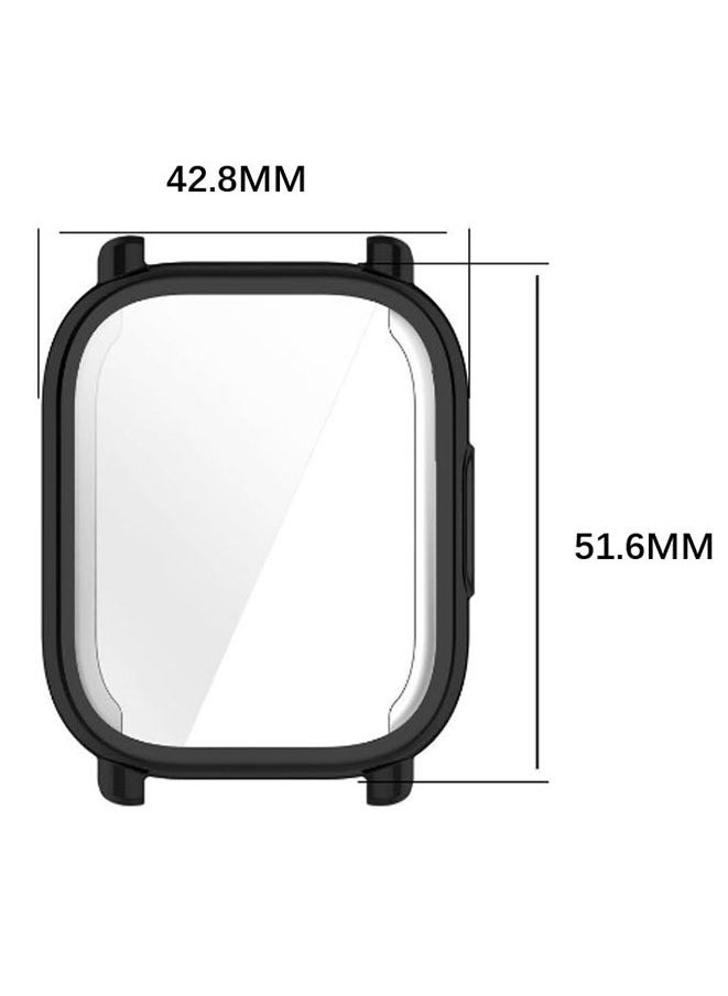 Generic - Xiaomi Redmi Watch 5 Active Smart Watch Replacement Protective Cover, All Inclusive Plating Protective Frame,TPU + Tempered Glass Protector Case for Redmi Watch 5 Active (Black) - Image 1