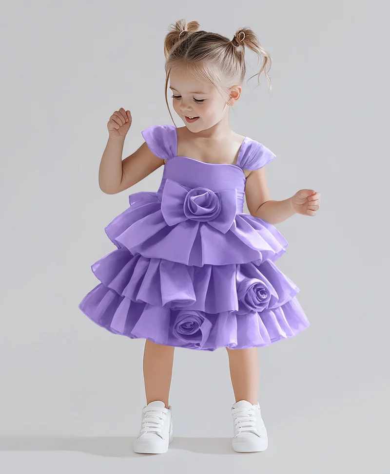 Mark & Mia Mark & Mia Bow Detailing Tiered Party Dress - Purple