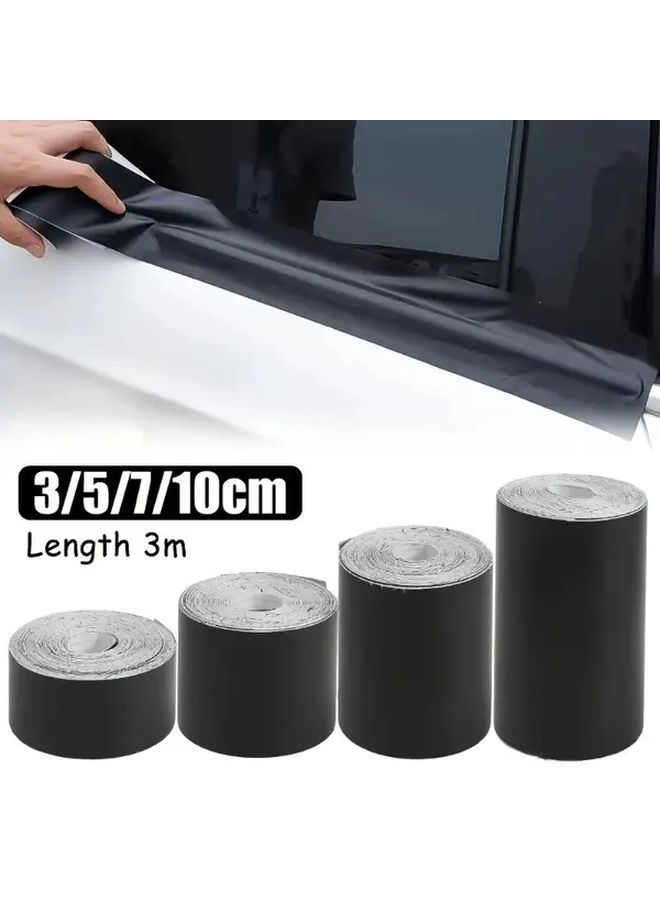 1 Roll Matte Black 4pcs Car Window Trim Wrap Heavy Duty UV Resistant Blackout Vinyl Film Peel Stick Chrome Masking Tape For Doors Roof Pillars Multi Surface Automotive Exterior Cover No Tools Easy Application - Image 1