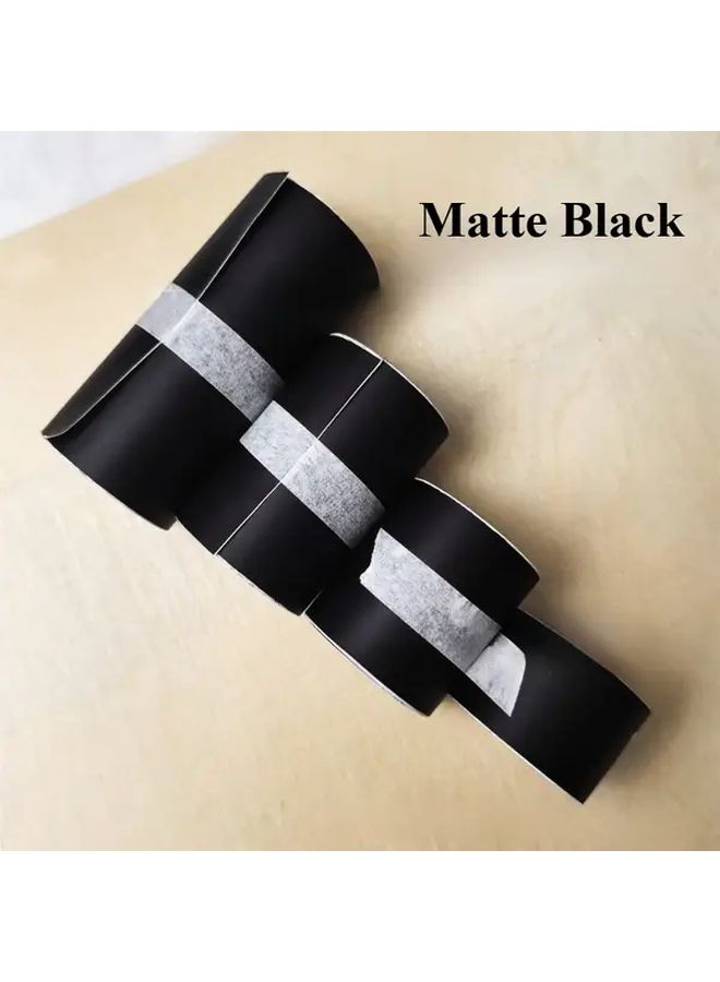 1 Roll Matte Black 4pcs Car Window Trim Wrap Heavy Duty UV Resistant Blackout Vinyl Film Peel Stick Chrome Masking Tape For Doors Roof Pillars Multi Surface Automotive Exterior Cover No Tools Easy Application - Image 3