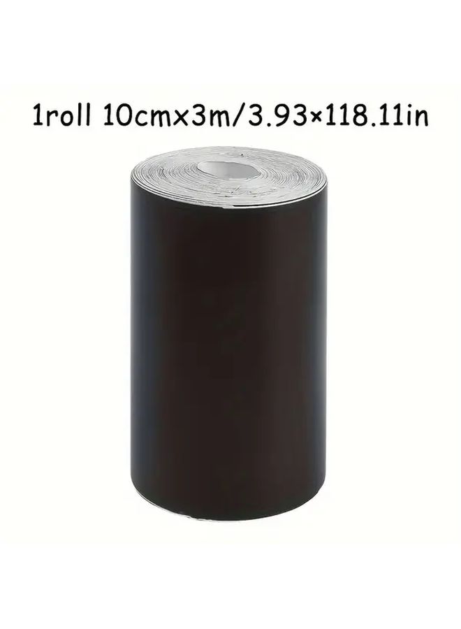 1 Roll Matte Black 4pcs Car Window Trim Wrap Heavy Duty UV Resistant Blackout Vinyl Film Peel Stick Chrome Masking Tape For Doors Roof Pillars Multi Surface Automotive Exterior Cover No Tools Easy Application - Image 2